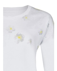 weißer Pullover mit einem Rundhalsausschnitt mit Blumenmuster von Daniel Hechter