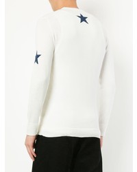 weißer Pullover mit einem Rundhalsausschnitt mit Sternenmuster von GUILD PRIME