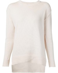 weißer Pullover mit einem Rundhalsausschnitt von ADAM by Adam Lippes