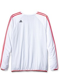 weißer Pullover mit einem Rundhalsausschnitt von adidas