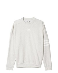 weißer Pullover mit einem Rundhalsausschnitt von adidas
