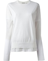 weißer Pullover mit einem Rundhalsausschnitt von Alexander Wang