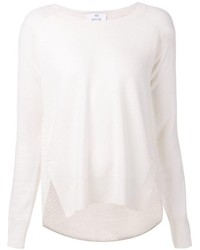 weißer Pullover mit einem Rundhalsausschnitt von Allude