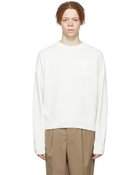 weißer Pullover mit einem Rundhalsausschnitt von AMI Alexandre Mattiussi