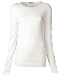 weißer Pullover mit einem Rundhalsausschnitt von Ann Demeulemeester