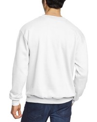 weißer Pullover mit einem Rundhalsausschnitt von Anvil