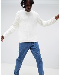 weißer Pullover mit einem Rundhalsausschnitt von ASOS DESIGN