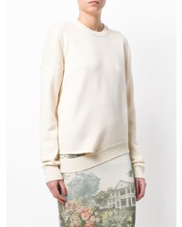 weißer Pullover mit einem Rundhalsausschnitt von Calvin Klein 205W39nyc