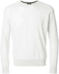weißer Pullover mit einem Rundhalsausschnitt von Barba