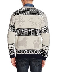 weißer Pullover mit einem Rundhalsausschnitt von Bellfield