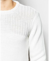 weißer Pullover mit einem Rundhalsausschnitt von Asos