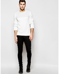 weißer Pullover mit einem Rundhalsausschnitt von Asos