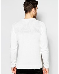 weißer Pullover mit einem Rundhalsausschnitt von Asos