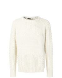 weißer Pullover mit einem Rundhalsausschnitt von Burberry
