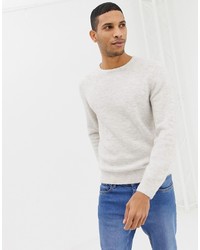 weißer Pullover mit einem Rundhalsausschnitt von Burton Menswear