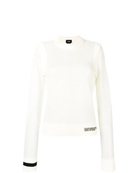 weißer Pullover mit einem Rundhalsausschnitt von Calvin Klein 205W39nyc