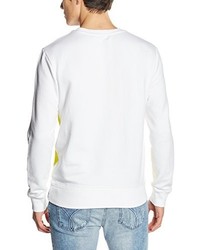 weißer Pullover mit einem Rundhalsausschnitt von Calvin Klein Jeans