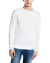 weißer Pullover mit einem Rundhalsausschnitt von Calvin Klein