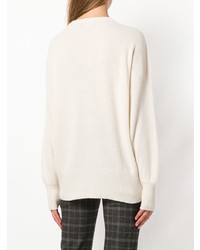 weißer Pullover mit einem Rundhalsausschnitt von Maison Flaneur