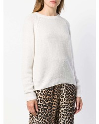 weißer Pullover mit einem Rundhalsausschnitt von Max Mara