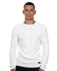 weißer Pullover mit einem Rundhalsausschnitt von CE&CE