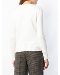 weißer Pullover mit einem Rundhalsausschnitt von Max Mara