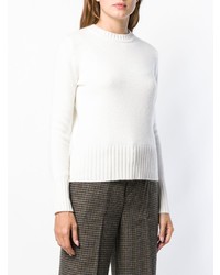 weißer Pullover mit einem Rundhalsausschnitt von Max Mara