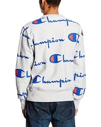 weißer Pullover mit einem Rundhalsausschnitt von Champion Reverse Weave