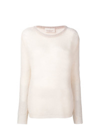 weißer Pullover mit einem Rundhalsausschnitt von Chiara Bertani