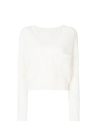 weißer Pullover mit einem Rundhalsausschnitt von Chloé