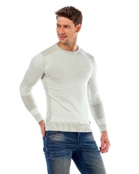 weißer Pullover mit einem Rundhalsausschnitt von Cipo & Baxx