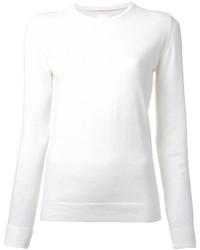 weißer Pullover mit einem Rundhalsausschnitt von CITYSHOP