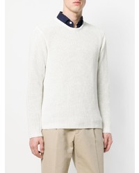 weißer Pullover mit einem Rundhalsausschnitt von Eleventy