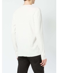 weißer Pullover mit einem Rundhalsausschnitt von Roberto Collina