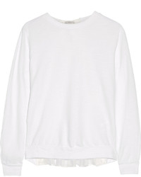 weißer Pullover mit einem Rundhalsausschnitt von Clu