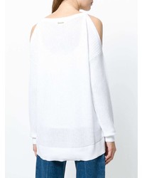 weißer Pullover mit einem Rundhalsausschnitt von Michael Kors Collection