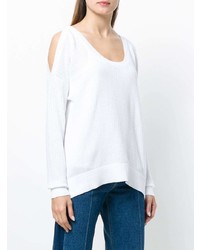 weißer Pullover mit einem Rundhalsausschnitt von Michael Kors Collection