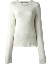 weißer Pullover mit einem Rundhalsausschnitt von Comme des Garcons
