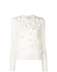 weißer Pullover mit einem Rundhalsausschnitt von Comme Des Garçons Girl
