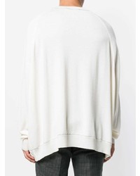 weißer Pullover mit einem Rundhalsausschnitt von Haider Ackermann