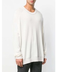 weißer Pullover mit einem Rundhalsausschnitt von Haider Ackermann