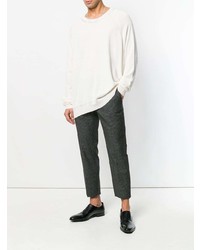 weißer Pullover mit einem Rundhalsausschnitt von Haider Ackermann