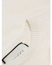 weißer Pullover mit einem Rundhalsausschnitt von Gucci
