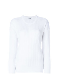 weißer Pullover mit einem Rundhalsausschnitt von Courreges