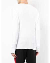 weißer Pullover mit einem Rundhalsausschnitt von John Smedley