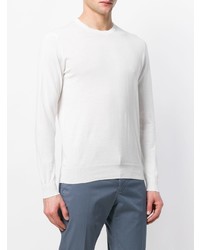 weißer Pullover mit einem Rundhalsausschnitt von Paolo Pecora