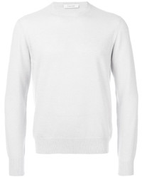 weißer Pullover mit einem Rundhalsausschnitt von Cruciani