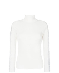 weißer Pullover mit einem Rundhalsausschnitt von D-Exterior