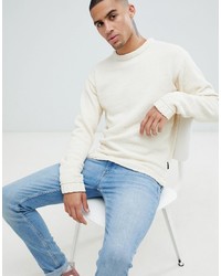 weißer Pullover mit einem Rundhalsausschnitt von D-struct