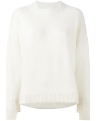 weißer Pullover mit einem Rundhalsausschnitt von DKNY